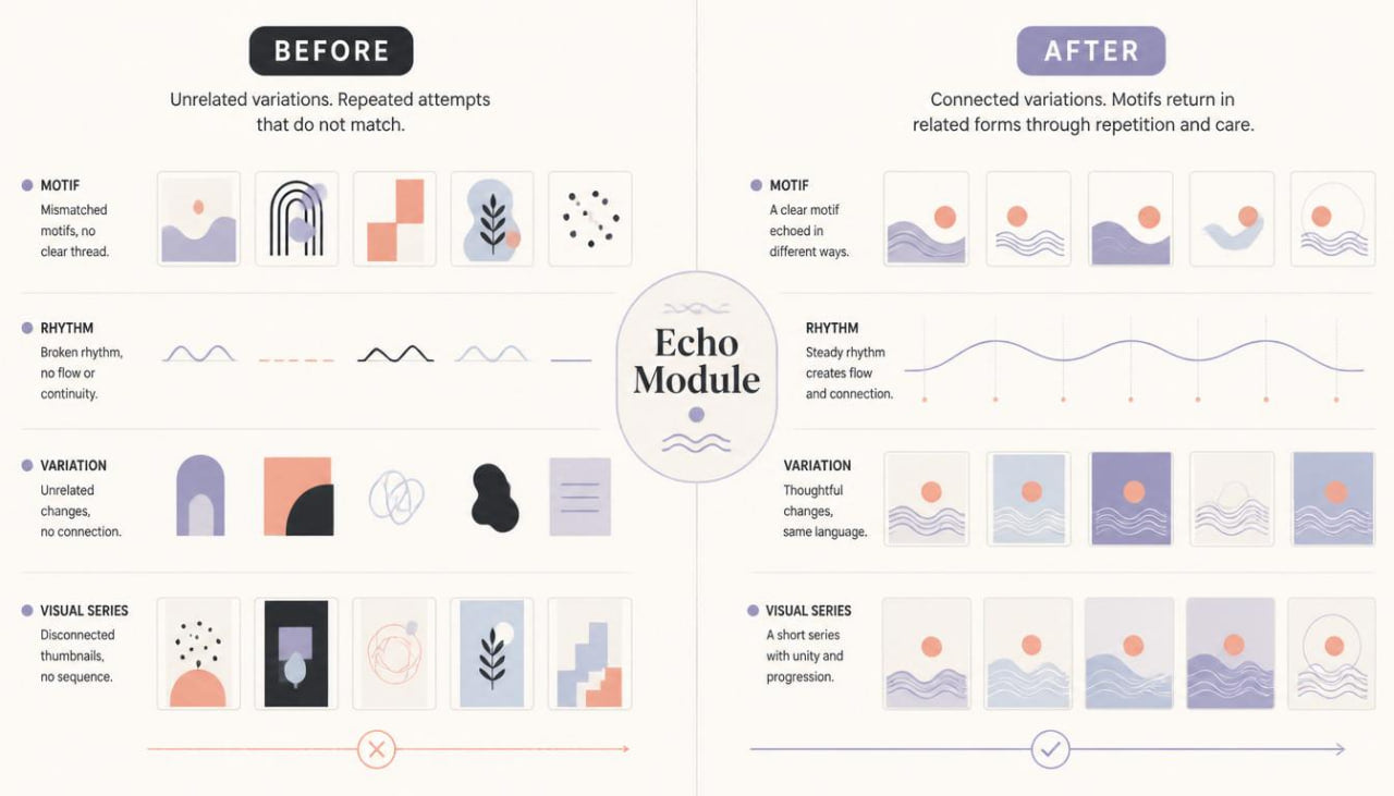 echo module before after